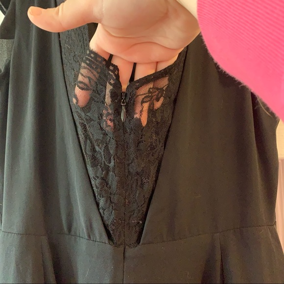 Express Black Fit & Flare Dress with Lace Detail 10 - Picture 6 of 12